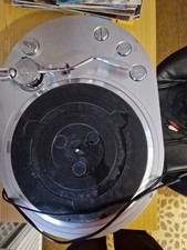 Plattenspieler mit Stereo-Lautsprechern 3 Geschwindigkeiten USB Schwarz