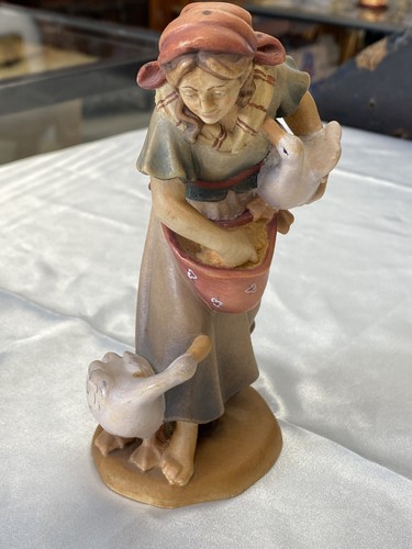 Krippenfigur gänsemagd mit - gänsemagd,