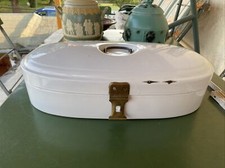 Antiker Brotkasten Brotdose Emaille Bauhaus Küche Weiß 20 Jahre