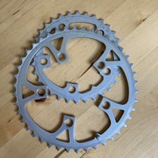 Rar! 2 Suntour XC Pro MD Kettenblätter 42 + 32 Zähne 94mm LK, silber, no TA, XTR