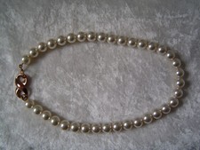 Perlenkette - Muschelkern - 47 cm - cremeweiß - 89 Gramm schwer - große Perlen