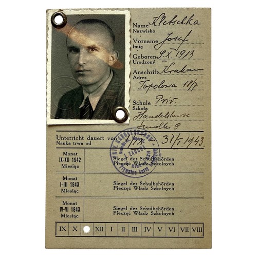 Original wwii schüler - schüler, ausweis