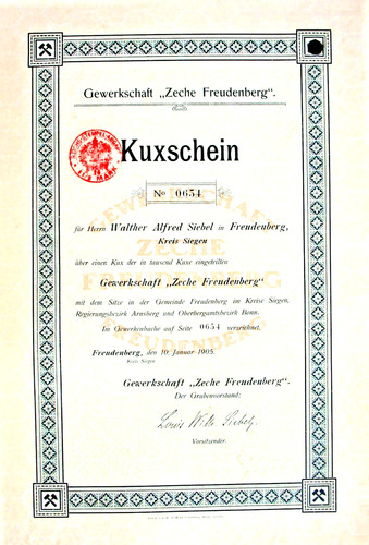 Zeche freudenberg histor - zeche,