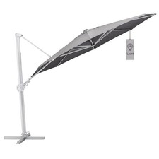 Kettler Ampelschirm LED 350 Sonnenschirm rund silber /charcoal