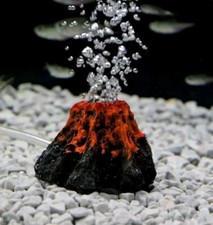 Aquarium Vulkan Form & Luftblase Stein Sauerstoffpumpe Fisch Tank Ornament Deko✔
