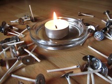 Teelichtdochte mit Fuß Öko Tex Baumwolle Teelichtdocht Kerzen Paraffin Bienen ~