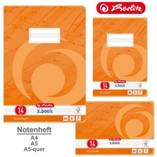 Herlitz Notenheft A4/A5 Hochformat Querformat Lineatur 14 Schulheft Musikheft