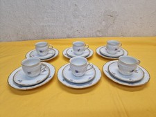 6x KPM BERLIN Porzellan Rocaille Dekor Mokkaset 18-tlg. Set Mokkatasse Teller