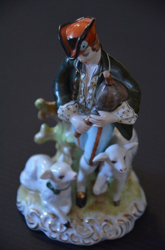 Porzellanfigur musikant mit - porzellanfigur,