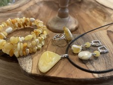 Bernsteinschmuck Bernstein Set Neu Handmade Natur Bernstein