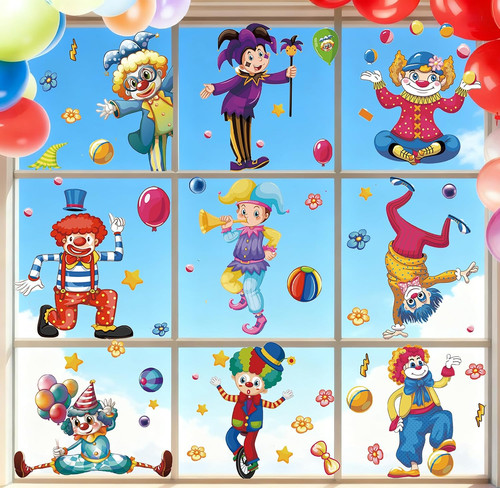 Clown fensterbilder karneval - clown,