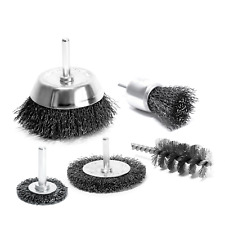 5pcs Drahtbürsten Schleifbürsten Stahldraht Bürste Satz Aufsatz Für Bohrmaschine