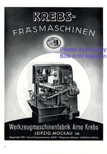 Ingenieurwerke Krebs XL 1941 Deutsche Anzeige Leipzig Mockau Fräsmaschine +