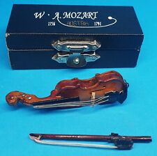 Spielzeug Puppenstube Zubehör niedliche Miniatur geige mit Bogen und Kasten