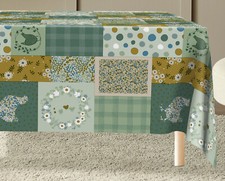 PVC Tischdecke HENRIETTE Wachstuch grün Karo  Breite x Länge wählbar  abwaschbar