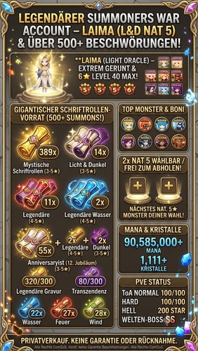 Summoners war account midgame - summoners,