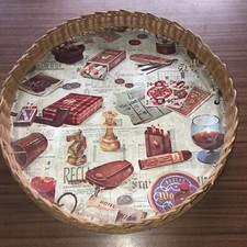 Korb-Tablett mit alter Werbung - 60er Jahre Rockabilly Vintage Astor-Zigaretten