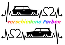 2 x Trabant 601 Kombi • Trabi • Aufkleber Sticker Herzlinie Pulsschlag • Trabbi