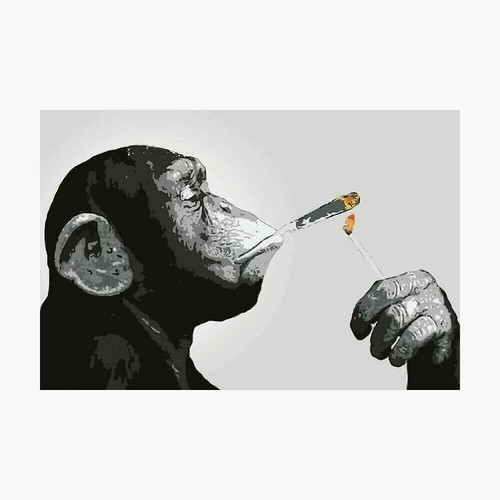 Banksy schimpanse spliff - schimpanse,