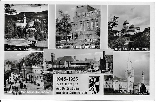 Ansichtskarte vertreibung aus - ansichtskarte,