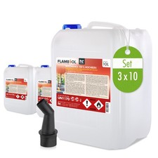 3 x 10 L FLAMBIOL® Bioethanol 100% Bio Alkohol für Ethanol Kamin Brennstoff