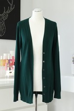 ZARA Feinstrick long CARDIGAN Gr. M / 38 40 dunkel grün Strickjacke JAcke