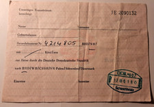 DDR Transitvisum Einreise ,mit