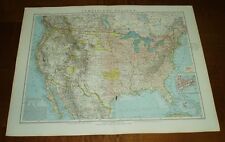 Vereinigte Staaten von Amerika: Alte Weltkarte aus Debes Handatlas / 1904