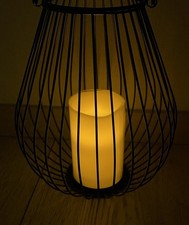 Metall Kerzenhalter mit LED Wachskerze und Fernbedienung - dimmbar - Timer