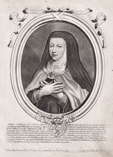 1680 Louise de la Valiere mistress Louis XIV sister Louise Portrait Kupferstich