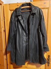 Lederjacke - Damenjacke - schwarz - Kapuze - Größe 46/48