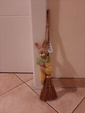 Osterhase 24 cm auf Strohbesen