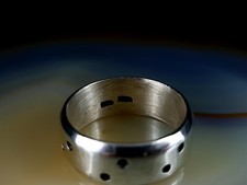 Ring Silber 925 Bandring Muster massiv 20 mm silver anello