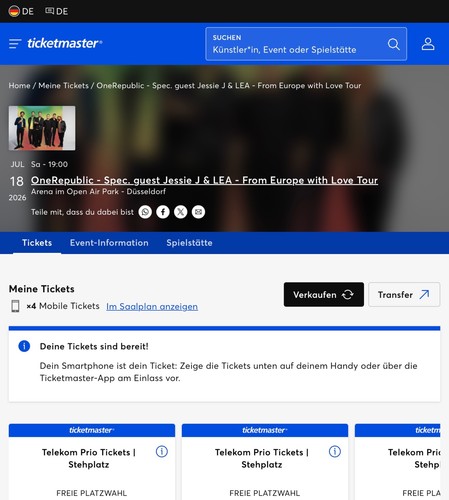 Zwei mal tickets onerepublic - zwei, 2
