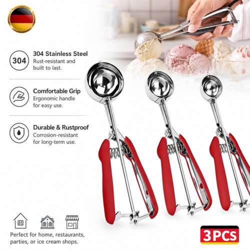Eislöffel edelstahl 3er set - edelstahl,