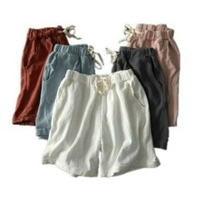 Neu Damen Baumwolle Leinen