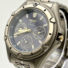 Seiko Solar Titanium Chronograph Herrenuhr blaues Zifferblatt 5K2J-0A10 getestet