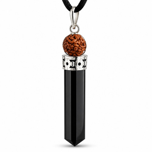 Schwarzer turmalin rudraksha - schwarzer,