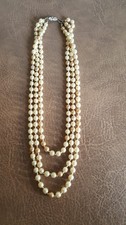 Vintage Perlenkette 3-reihig