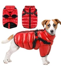 Warmer Hunde Mantel Stepp Weste gefüttert ROT Hunde wasserfest  S 30 cm JACKE