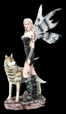 Elfen Figur - Elleth mit Wolf - Fee Fantasy Deko Geschenk