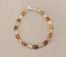 Hessonit ( Granat )  Edelstein  Armband ,18 cm,Silber,4 x 6 mm  ( R - 27)