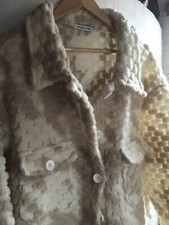 new Collection woll Hemd Mantel geknöpft creme beige Einheitsgr. Italy Stil