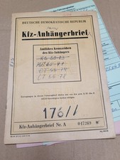 KFZ Brief Anhängerbrief DDR Multicar Anhänger Lastenanhänger zweiachsig EZ 1956