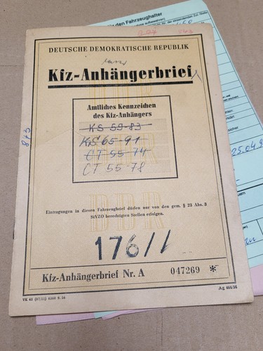 Kfz brief anhängerbrief ddr - brief,