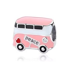 Silber s925 rosa bus charm - silber,