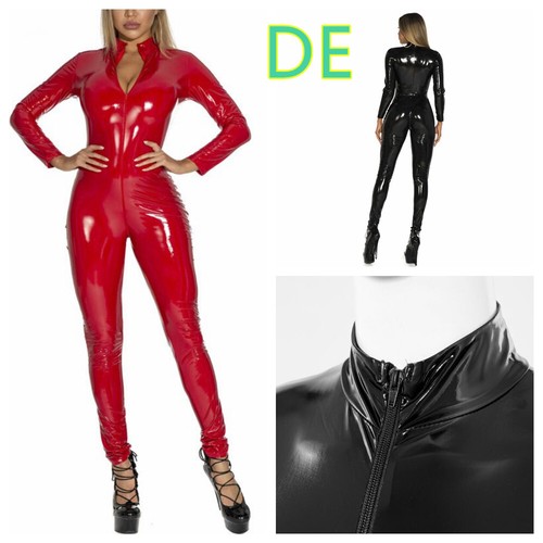 Sexy damen wetlook jumpsuit - damen,