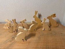 8 Hasen aus Holz Handgefertigt