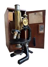 antik Carl Reichert Wien Mikroskop original Kasten + mit Zubehör um 1900 alt