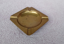 Messing Aschenbecher ViereckQuadrat 50er 60er Jahre ca. 12cm x 12cm Massiv